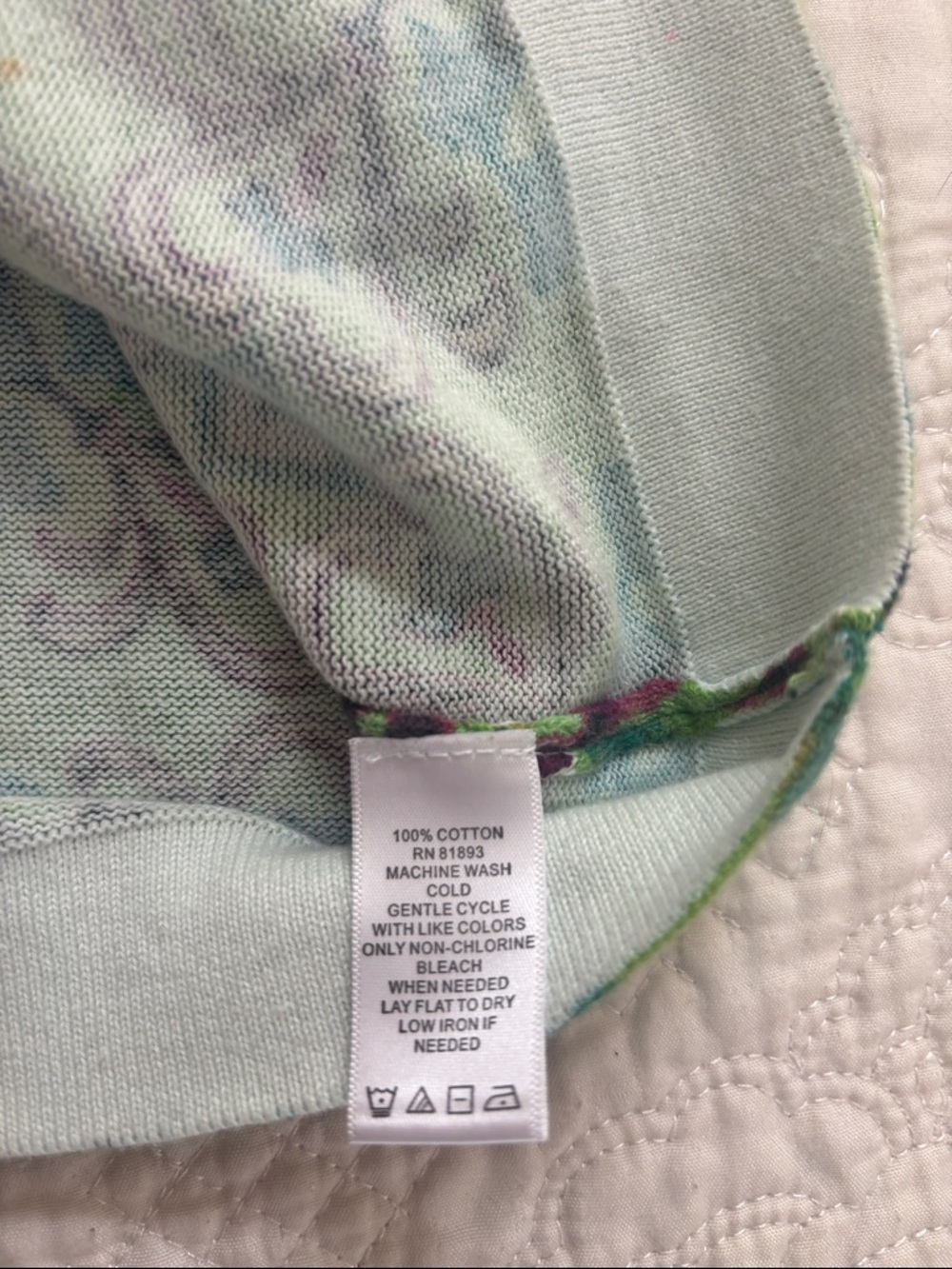 Isaac Mizrahi Live™️ size Large green paisley look button down cardigan - Picture 6 of 10